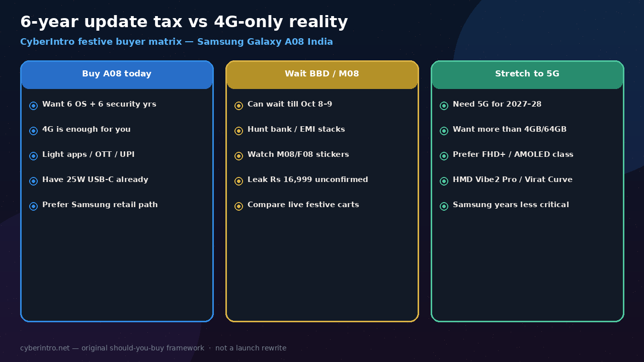 Galaxy A08 buy matrix